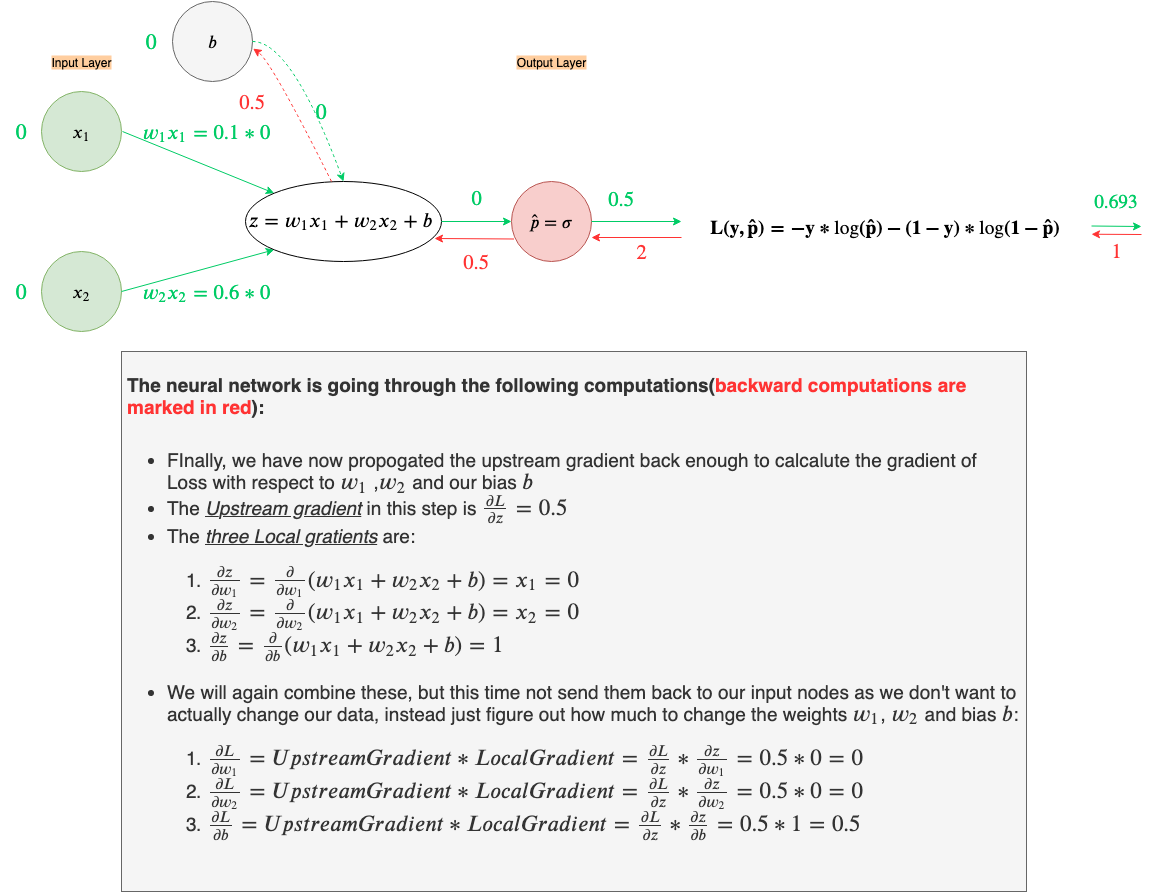 Fig 19.c. Backpropagation on the 1ˢᵗ example