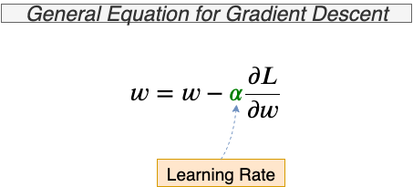 Fig 22. The general equation for gradient descent