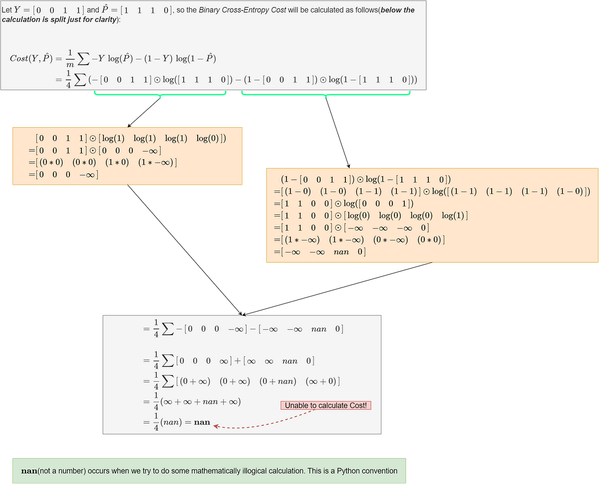 Fig 51. Instability of the natural Log function making it unable to calculate the Cost