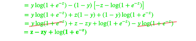 Fig 54. Further simplified Binary Cross-Entropy Loss Function