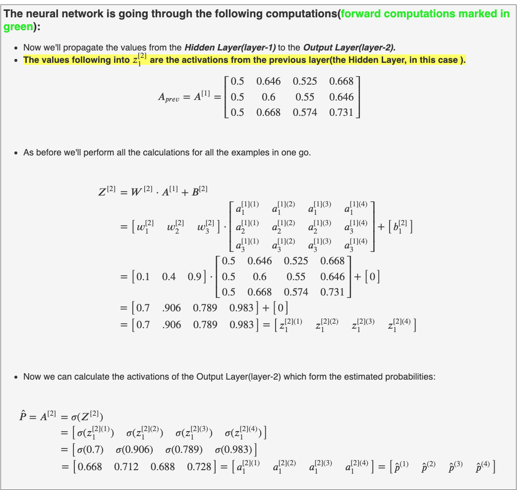 Fig 68.b. Forward propagation on 2-layer neural net