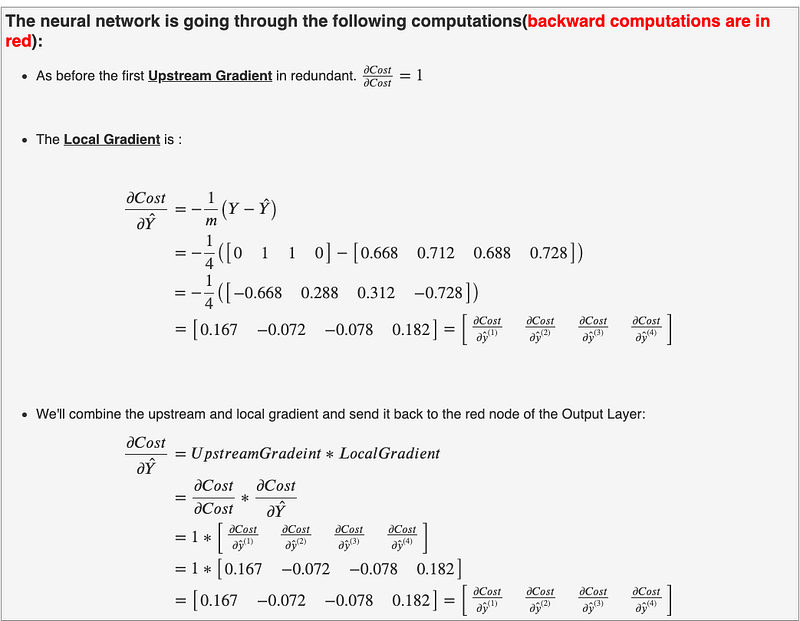 Fig 81.a. Backpropagation on the neural net with a hidden layer