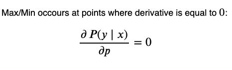 Fig 3. At min/max of a function, the derivative is zero